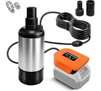 Water Transfer Pump for Dewalt 20V Battery, 80W 1000GPH High Flow Water Submersible Pump with 14.8Ft Wire & 15V Low Voltage Portection for Indoor Outdoor Use (No Battery)