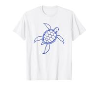 Water Turtle Cute Little Swimming From Above Shell Fun Happy T-Shirt