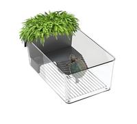Water Turtle Tank - Basking Habitat,Turtle Aquarium Kit - for Education Pet-Care Baby Turtles Crayfish Crabs Amphibians Reptiles Home Nature-Exploration Indoor Observation Crab