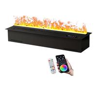 Water Vapor Fireplace, 3D Vapor Fireplace, Realistic Atomized Flame, 7/ Multiple Lighting Colors, with Remote Control, Electric Steam Fireplace 100cm/39.3in
