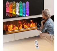 Water Vapor Fireplace Featuring 3D Steam Flame, APP + Remote Control, Timer, Multicolor Display, Recessed Electric Fireplace For Home Decoration, Office Walls, And Contemporary Interiors(100CM)