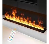 Water Vapor Fireplace Insert with 3D Atomized Flame, Remote Control, Touch Panel, and Automatic Water Filling for Modern Home Ambiance