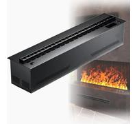 Water Vapor Fireplace, Realistic Atomized Flame, Recessed Electric Fireplace for Home and Office Décor