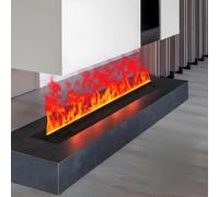 Water Vapor Fireplace,Recessed Electric Fireplace,Touchable Flame,Multiple Adjustable Flame Colors,Humidifier,Automatic Water Filling,Touch/Remote/App Control Timer 100cm/39.37in