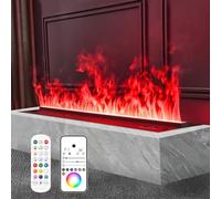Water Vapor Fireplace,Smart App Electric Fireplace,Touchable Flame,Multiple Adjustable Flame Colors,Humidifier,Automatic Water Filling,Touch/Remote/App Control Timer 100cm/39.37in