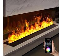 Water Vapor Fireplace with Real Flame Vapour, Multiple Flame Colors, 5 Levels Flame Adjustment, LED Indoor Touch Control, 1500mm