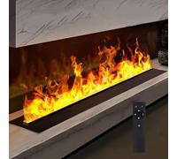 Water Vapor Fireplace with Real Water- Flame Vapour, Multiple Flame Colors and 5 Levels Flame Adjustment, Led Indoor Embedded Touchable Atomized Flame,1000mm-7colors-remotecontrol