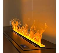 Water Vapor Fireplace with Real Water- Flame Vapour, Multiple Flame Colors And Levels Flame Adjustment, Embedded Touchable Atomized Flame Suitable for Families, Hotels, Etc,Black,1500mm