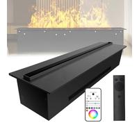 Water Vapor Fireplace with Realistic Atomized Flame, Electric Fireplace with Smart App, Remote, and Touch Control, Adjustable Flame Colors