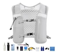 Water Vest, 4L Lightweight Vest, 14.17x11.81x1.18 Inches Adjustable Chest Straps, Reflective Design, Hydration Bladder Compartment for Men Outdoor Sports, Cycling, Hiking, Camping