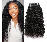 Water Wave Bundles Human Hair 18 20 22 Inch Deep Wave Bundles 12A Brazilian 100% Unprocessed Virgin Human Hair Wet and Wavy Bundles Double Weft Curly Hair