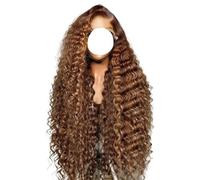 Water Wave Lace Front Wig 13x6 13x4 HD Lace Frontal Human Hair Pre Plucked 220% Density Highlight Ombre Colored Loose Deep Wig(Golden,13X6 LACE_26INCHES)