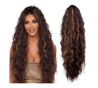 Water Wave Ponytail Claw Ponytail Hair Extensions for Women Synthetic Long Curly Daily Use(4-6-30)