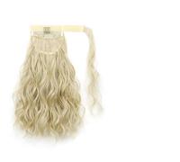 Water Wave Ponytail Hair Extension 30cm Clip-in Synthetic Hair - Wrap-around Strap with Comb for Secure Hold, Multiple Colors for Date Party Everyday Use(Light Blonde-24M613#)