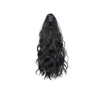 Water Wave Short Ponytail Extension 35cm Small Claw Clip Design Multiple Colors Wavy Texture for Daily Office Date(1B)