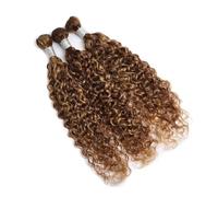 Water Wave Weave Highlight Bundles Human Hair Brown Hair Highlighted Honey Blonde Human Hair Bundles 1 3 4 Pcs Colored Weaves(26 26 26)