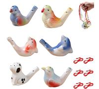 Water Whistle Bird, 6 PCS Ceramic Bird Whistles with Warbler Sound, Colorful Porcelain Waters Whistles Toy for Kids & Adults for Water and Bath Play Fun Easter Birthday Gift(Set-d)