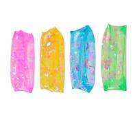 Water Wiggler 4Pcs Stress Relief Water Snake Toy 4 Color TPR Squeeze Toys with Ribbon Inside Soft Cool Elastic 5.1x2.4in Stress Toys for Kids Adults