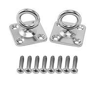 watera 2Pcs Square Swivel Pad Eye Rotatable Ceiling Hook Wall Mounted Hook Stainless Steel Eye Pad Plate for Yoga Swings Hammock (with Screws)