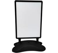 Waterbase pavement signs in A1 & A2 sizes, available in black/silver or black/chrome. Double-sided, durable, and ideal for outdoor advertising, business promotions (Water Base Black, A1)