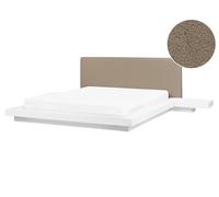 Beliani Waterbed Boucle Zen 160 X 200 Cm (Eu King Size) White