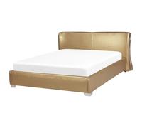 Leather EU King Size Waterbed Gold PARIS