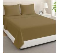 Waterbed Sheets King Size 600 Thread Count 100% Cotton 15 Inches -Deep Pockets- Attached Waterbed Sheet Set- 4 Piece - Hotel Luxury Bed - Extra Soft -Taupe Solid Bed Sheets -King Waterbed Sheet