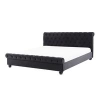 Waterbed Velvet AVALLON 160 x 200 cm (EU King Size) Black