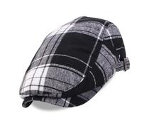 WATERBELINE British Vintage Checkered Cotton Berets Cap Unisex Design Fashion Hat For Casual Outfits And Outdoor Activities