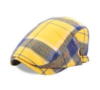 WATERBELINE British Vintage Checkered Cotton Berets Cap Unisex Design Fashion Hat For Casual Outfits And Outdoor Activities