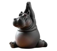 WATERBELINE Hippo Figurine,Meditating Clumsy Hippo Statue Figurine For Home Office Meditations Room Decors Unique For Animal Lover