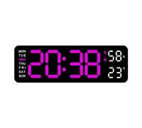 WATERBELINE Modern Digital Wall Clock 8.5Inch LED Alarm Clock With Large Display 3 Level Brightness For Living Room Bedrooms Bedside Clock