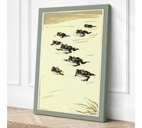Waterbirds at Rest Minimalist Canvas Wall Art Print 18x12 Inch