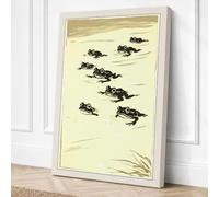 Waterbirds at Rest Minimalist Canvas Wall Art Print 24x16 Inch