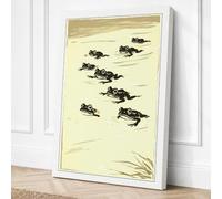 Waterbirds at Rest Minimalist Canvas Wall Art Print 24x16 Inch