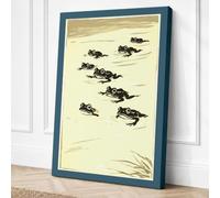 Waterbirds at Rest Minimalist Canvas Wall Art Print 24x16 Inch