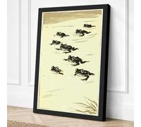 Waterbirds at Rest Minimalist Canvas Wall Art Print 30x20 Inch