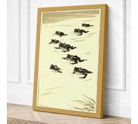 Waterbirds at Rest Minimalist Canvas Wall Art Print 36x24 Inch