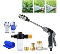 Waterblitz High Pressure Water Gun from A Bucket, Fits Almost Any Garden Hose, with 360° Rotating for Three Spray Modes, Various Spray Effects, for Lawn & Garden (1set)