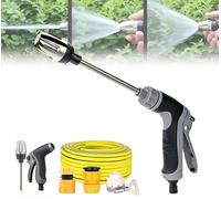 Waterblitz Pressure Washer Gun, Waterblitz High Pressure Water Gun, Water Blitz Hose Nozzle, with 360°Rotating & Three Spray Modes, Equipped with Metal Joints, for All Hoses (1PC&5m Pipe)