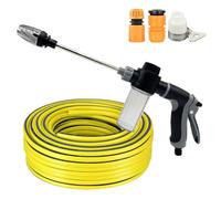 Waterblitz Pressure Washer, Water Blitz High-Pressure Nozzle with 5m Round Tube, Foam Pot and 3 Types of connectors, Turn Any Hose Into a HighPressure Water Jet for Car, Garden (Gray)
