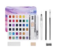Watercolor | 36 Colors Art and Crafts Kit | Portable Nail Paint Brush for Outdoor Beginners Travel Classroom Adults Kids Cafe Art Projects | Artistic Projects