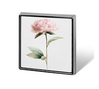 Watercolor A Single Soft Pink Peony Unisex Brooches & Pins Square Lightweight Lapel Badge Jewelry for Clothing Shawl Hat