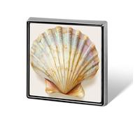 Watercolor A Smooth Oval Sea Shell Unisex Brooches & Pins Square Lightweight Lapel Badge Jewelry for Clothing Shawl Hat