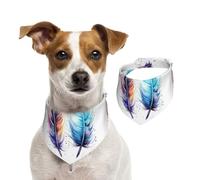 Watercolor Abstract Art Animal Feather Dog Bandanas,Summer Bandanas for Dogs Washable Adjustable Dog Triangle Scarf Bibs Cute Pet Bibs for Medium Large Dogs Puppy and Cats Large
