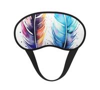 Watercolor Abstract Art Animal Feather Sleep Mask Soft Comfortable Eye Mask with Adjustable Strapblackout Eye Sleep Shade Cover for Women Girls Men Travel Yoga Nap Shift Work