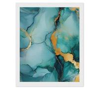 Watercolor Abstract Ink Paint Funny Diamond Art Kits for Adults Round Full Drill Picture Decor for Home Wall