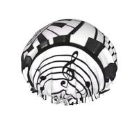 Watercolor Abstract Piano Keys,Shower Cap Nightcap Double Layer Waterproof Elastic Bath Cap Reusable Hair Cap