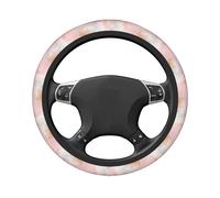 Watercolor Abstract Soft Pastel Peach Dusty Pink Car Stretch Steering Wheel Cover Universal 15 Inch,Anti-Slip Steering Wheel Covers, Breathable For Suvs Trucks