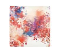 Watercolor abstract splash-ink red Self-Adhesive Make Up Bag Cloth Travel Organizer Wrap Camera Lens Cloth Wrapper Organizer Bags For Women Size 21.7x21.7in